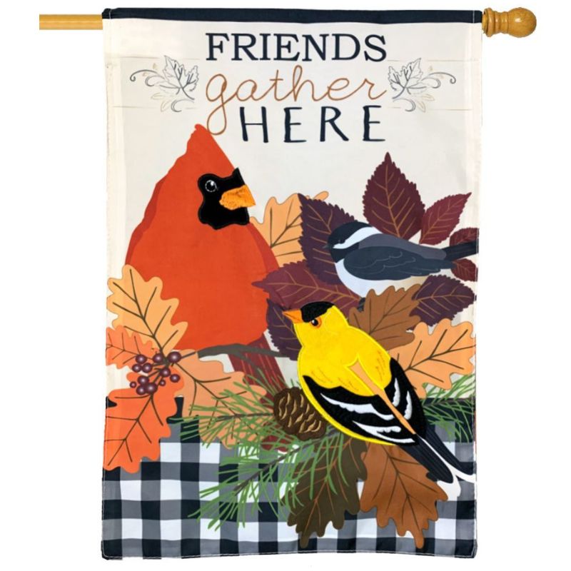 Fall Songbirds Gather House Flag